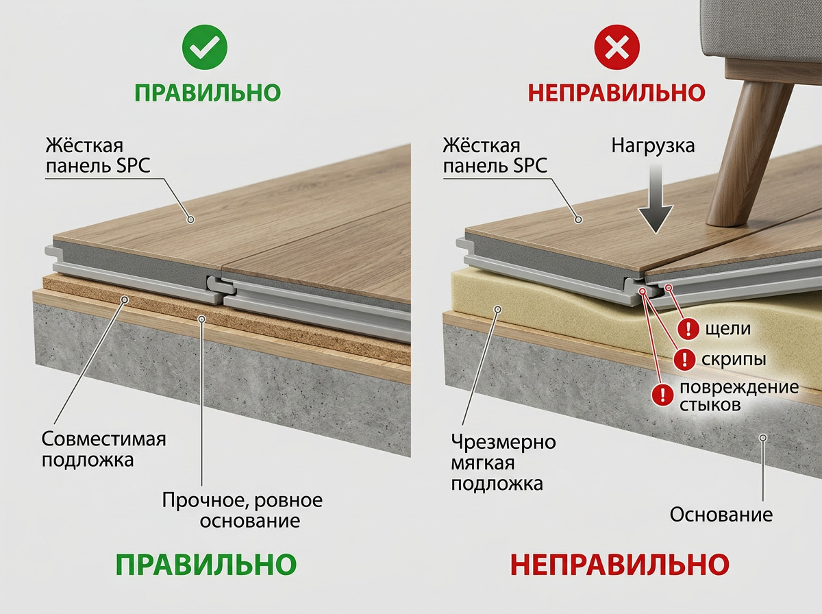 Подложка под замковое покрытие SPC